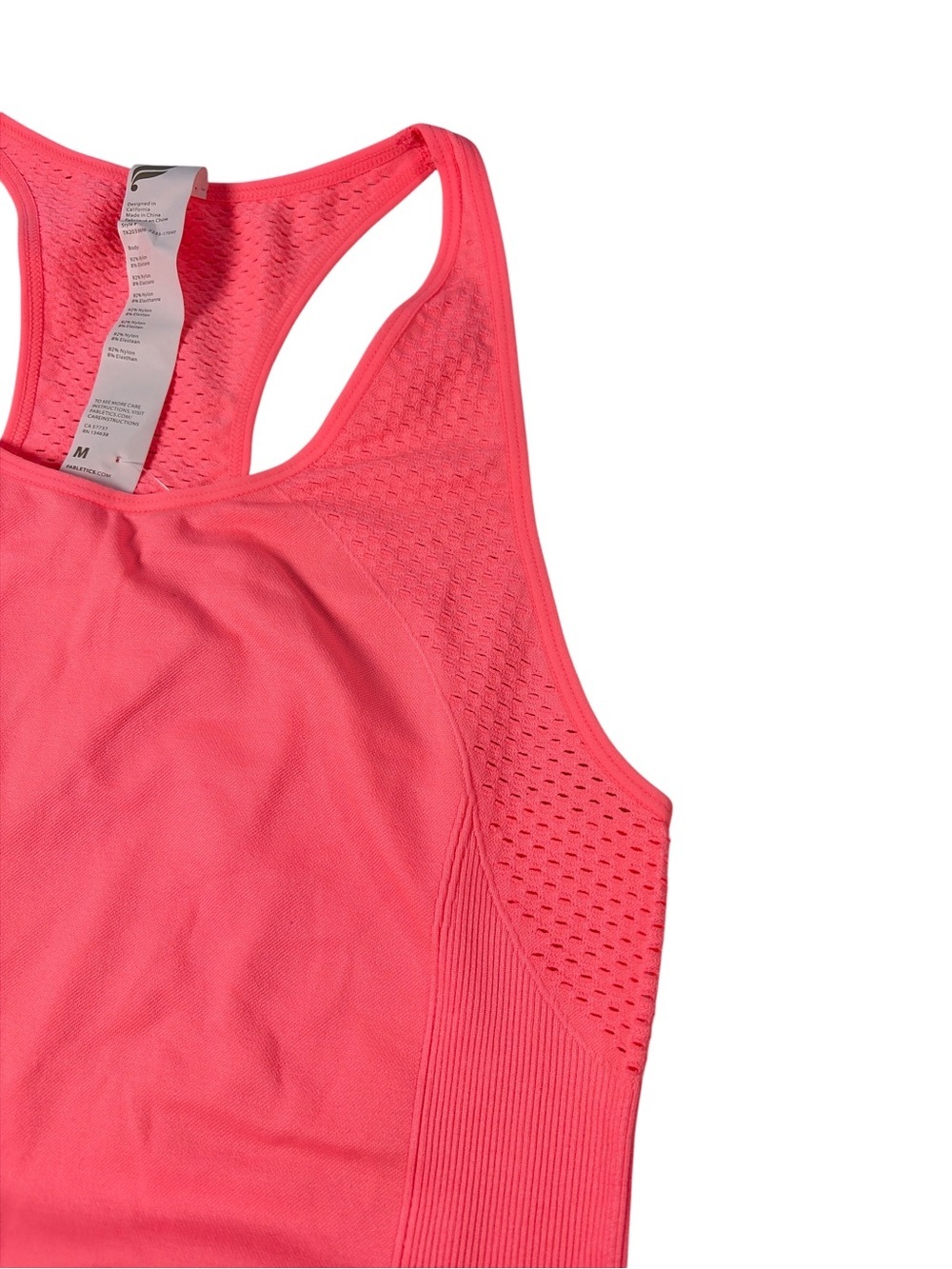 Fabletics Sync Seamless Tank Womens M Pink Racerback Mesh Workout Top NWT - Picture 6 of 9